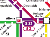 Ausschnitt Schnellbahn-Karte