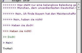 Screenshot einer zitatenreichen eMail