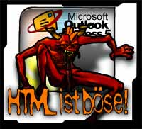 Fertiges Titelbild für den "HTML ist böse"-Artikel