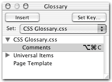 Screenshot BBEdit Glossary