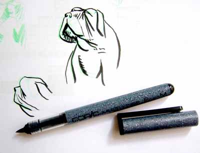 Stift und Zeichnung